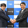 TBSホールディングス・TBSテレビ代表取締役社長 佐々木卓（左）とUSEN-NEXT HOLDINGS代表取締役社長CEO・U-NEXT取締役会長 宇野康秀（右）