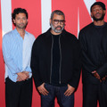 ジャスティン・ティッピング、ジョーダン・ピール、マーロン・ウェイアンズPhoto by Tiffany Rose/Getty Images for HIM Training Camp