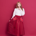 ミニー／リボンギャザースカート（Red）￥13,500