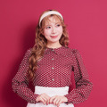 ミニー／リボンボタンブラウス（Dot Red）￥12,500