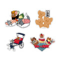 【TOKYO】ステッカー（左上から時計回り、江戶前寿司/人形焼 /クレープ/人力車）各330円(税込)