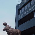 「Museum Hotel」入口。ホテル内のレストラン「Hippopotamus」のカバがお出迎え