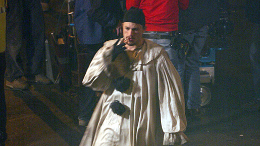 『The Imaginarium of Doctor Parnassus』を撮影中のヒース　-(C) Splash/AFLO