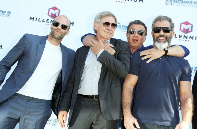 シルベスター・スタローン＆ジェイソン・ステイサム＆ハリソン・フォード＆メル・ギブソン in 第67回カンヌ国際映画祭／(C) KAZUKO WAKAYAMA