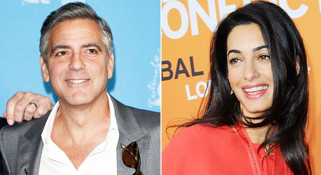 ジョージ・クルーニー＆アマル・アラムディン（婚約者／弁護士）／ (C) Getty Images