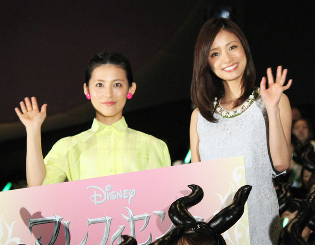 福田彩乃（妖精役）＆上戸彩（オーロラ姫役）／『マレフィセント』日本語吹き替え版・完成披露試写会