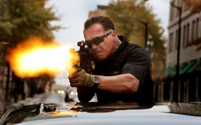 ＜七三・刈上げツーブロック＞アーノルド・シュワルツェネッガー／『サボタージュ』（C）2013 DEA Productions, LLC All Rights Reserved.