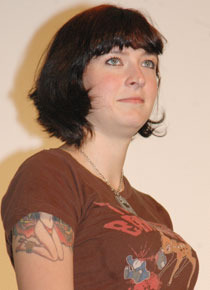 ,『JUNO／ジュノ』初日舞台挨拶にて　脚本のディアブロ・コディ。