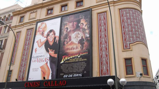 マドリッドの街に残る古き映画館で『インディ・ジョーンズ』を鑑賞　photo：ishiko