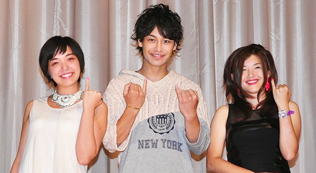 我妻三輪子＆小澤亮太＆竹葉リサ監督／『さまよう小指』初日舞台挨拶