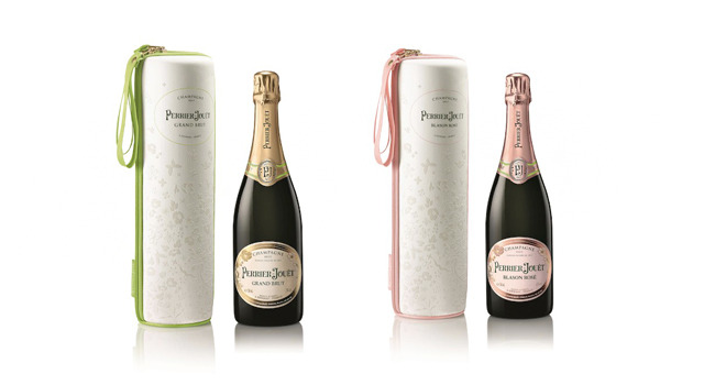 左：「ペリエ ジュエ グラン ブリュット」（8,424円）　右：長年にわたり食通に愛されている「ペリエ ジュエ ブラゾン ロゼ」（10,368円）。