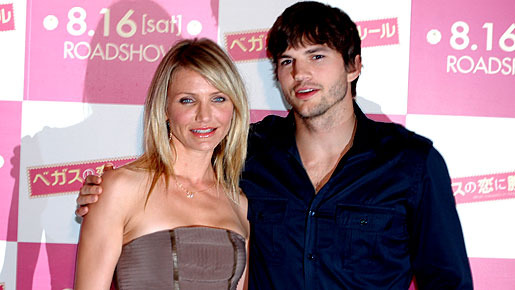 『ベガスの恋に勝つルール』来日記者会見に出席したキャメロン・ディアスとアシュトン・カッチャー。