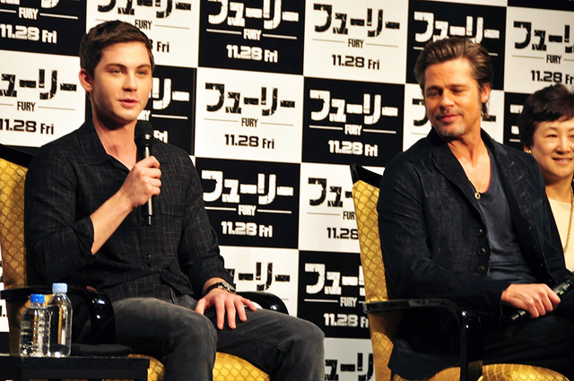 ローガン・ラーマン＆ブラッド・ピット／『フューリー』記者会見