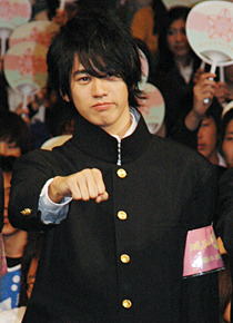 『フレフレ少女』完成披露試写会にて　長山絢斗。