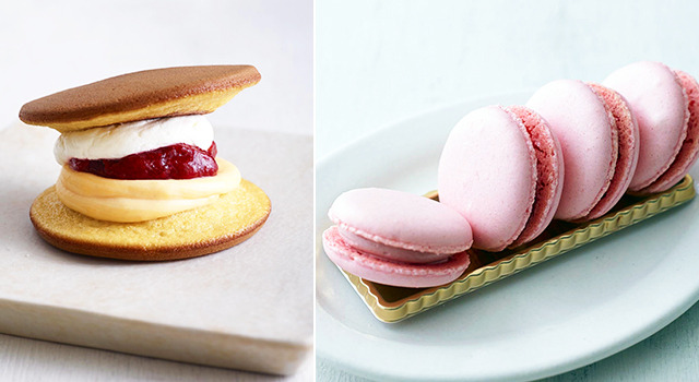 「どらクリームサンド 苺」パティスリー キハチ アトレ吉祥寺店にて先行販売／パティスリー キハチ アトレ吉祥寺店オープン記念「ベリーマカロン BOX」100個限定