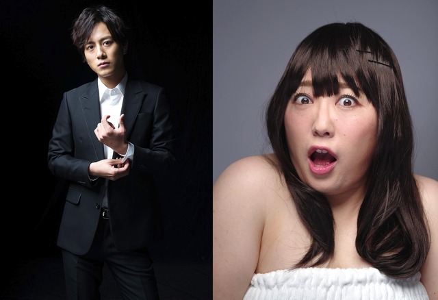 日本コラボポスターの溝端淳平＆黒沢かずこ／『フィフティ・シェイズ・オブ・グレイ』　(C)2014 Universal Studios