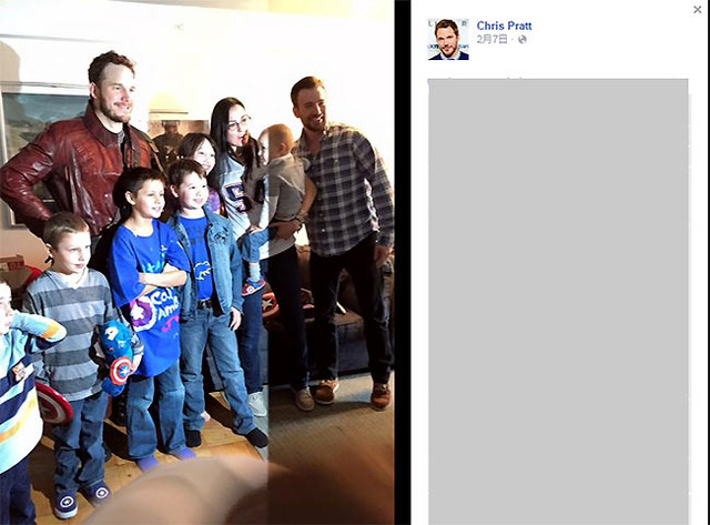 クリス・プラット＆クリス・エヴァンス／フェイスブックより