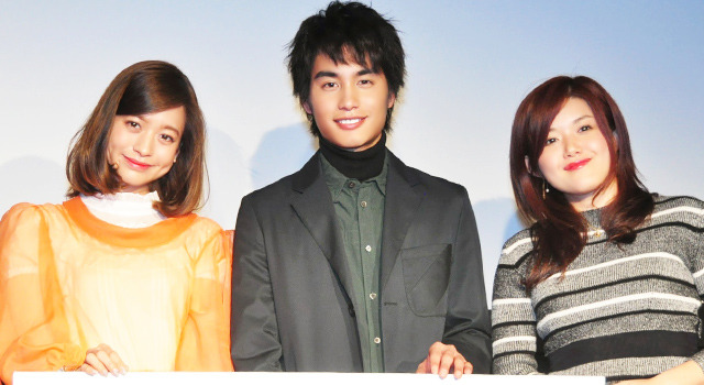 中村蒼＆野崎萌香＆竹葉リサ（監督）／「ゆうばり国際ファンタスティック映画祭2015」
