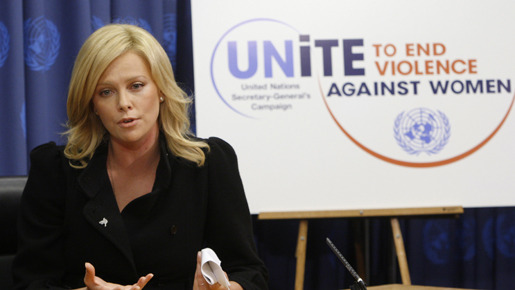 国連平和大使に任命されたシャーリーズ・セロン　-(C) Reuters/AFLO