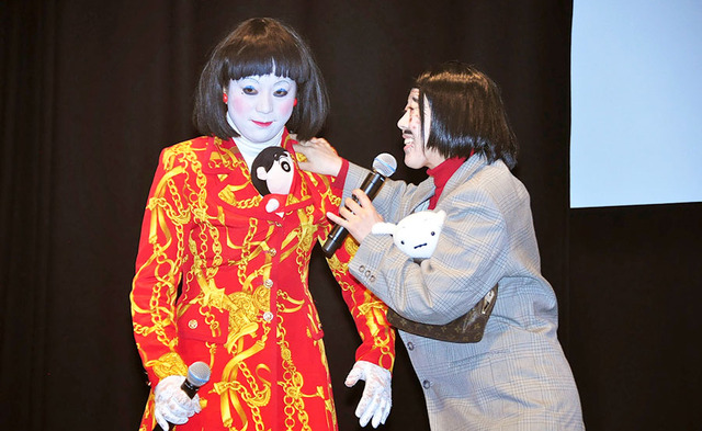 朱美ちゃん＆細貝さん（日本エレキテル連合）／『クレヨンしんちゃん オラの引越し物語 ～サボテン大襲撃～』完成披露試写会