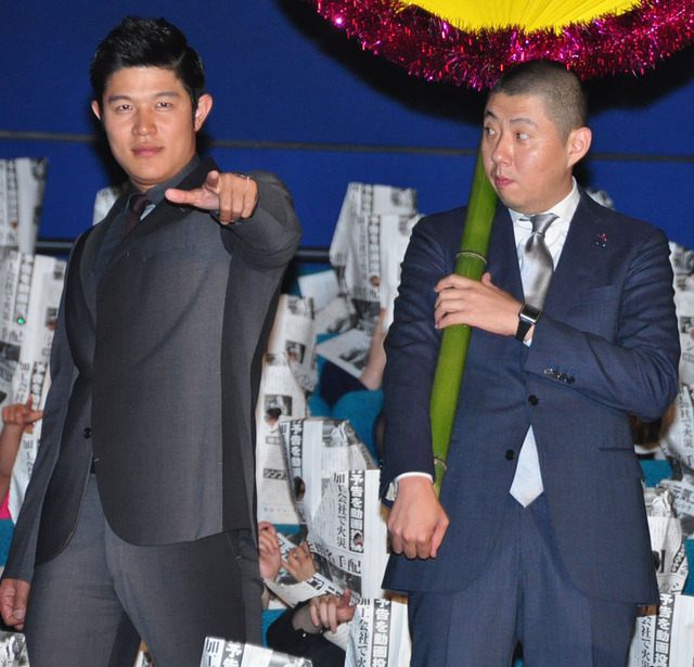 鈴木亮平、荒川良々／『予告犯』初日舞台挨拶