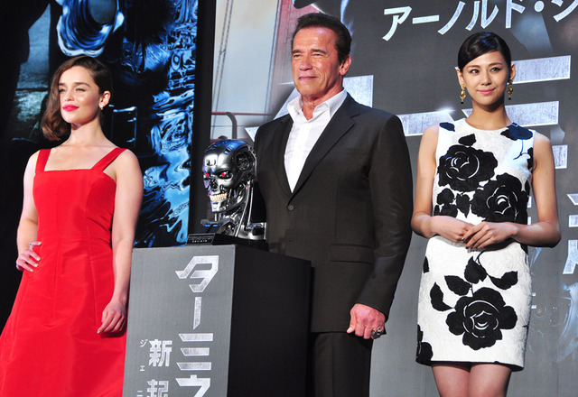 エミリア・クラーク、アーノルド・シュワルツェネッガー、西内まりや／『ターミネーター：新起動／ジェニシス』ジャパン・プレミア