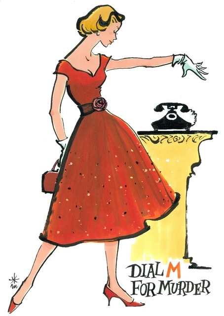 自転車キンクリーツカンパニー公演「ダイアルＭを廻せ！」パンフレット原画 1994年