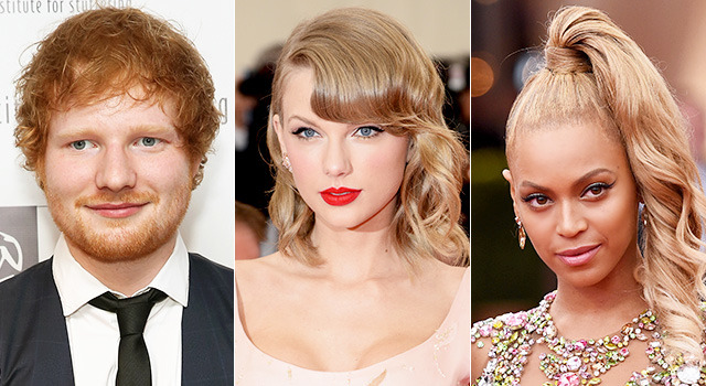 テイラー・スウィフト＆ビヨンセ＆エド・シーラン-(C)Getty Images