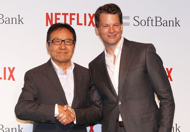 グレッグ・ピーターズ代表取締役社長＆ソフトバンクの代表取締役社長兼CEO宮内謙／「Netflix」ソフトバンクとの業務提携会見
