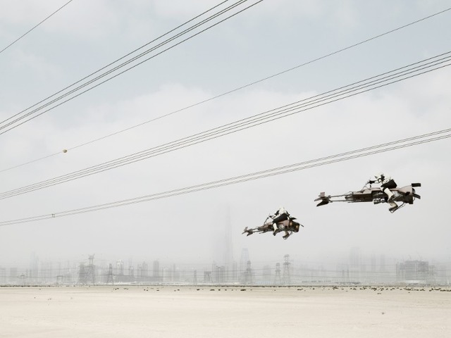Dark Lens, Two Speeder Bikes, Dubai, 2009 &copy; Cédric Delsaux