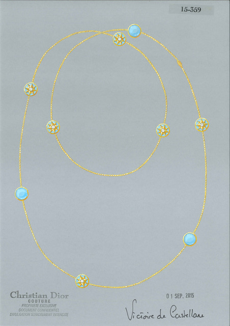 ディオール ファイン ジュエリーのクリエイター、ヴィクトワール・ドゥ・カステラーヌによるスケッチ