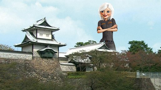 美しき金沢城で　写真提供：テレビ金沢