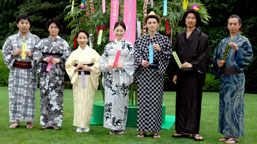 『引き出しの中のラブレター』記者会見。浴衣姿で一同、短冊に思いを託した