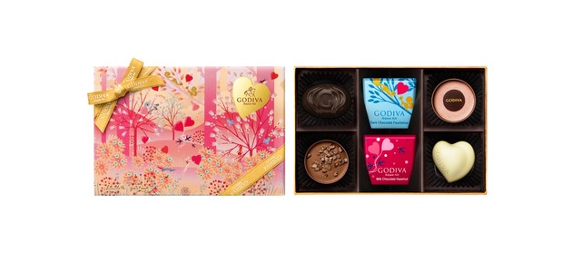 限定チョコレートと限定カレ、人気の定番チョコレートを詰め合わせた「クープダムール アソートメント」 。4粒入 1,080円～。