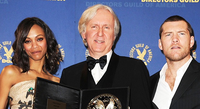 ジェームズ・キャメロン＆サム・ワーシントン＆ゾーイ・サルダナ-(C)Getty Images