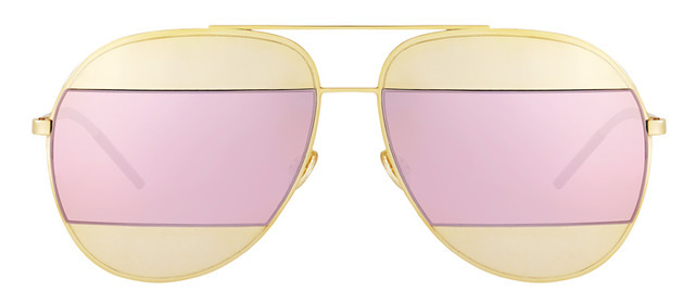 ゴールドメタルフレーム×ピンクミラーレンズ