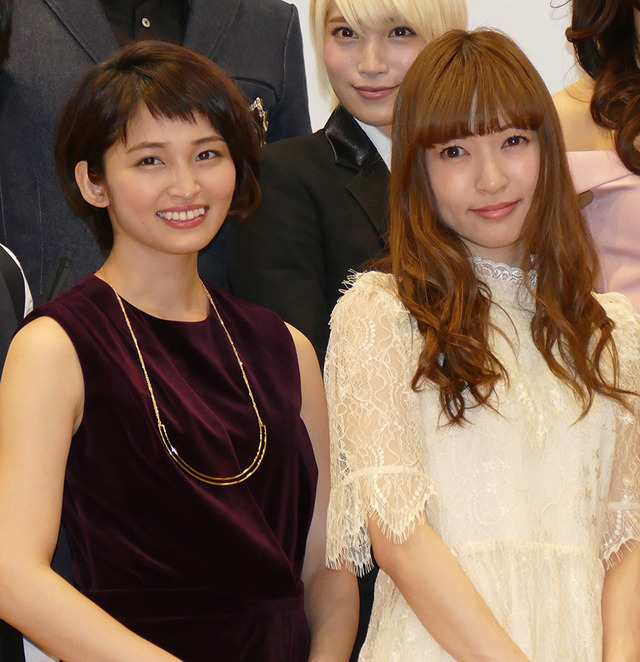 岡本玲、神田沙也加／「ダンガンロンパ THE STAGE 2016～希望の学園と絶望の高校生」制作会見