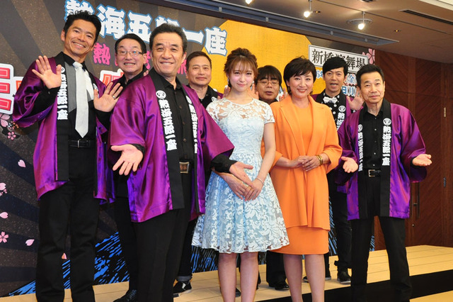 深沢邦之、春風亭昇太、渡辺正行、ラサール石井、笹本玲奈、小倉久寛、松下由樹、東貴博、三宅裕司／「熱海五郎一座 熱闘老舗旅館『ヒミツの仲居と曲者たち』」制作発表会見