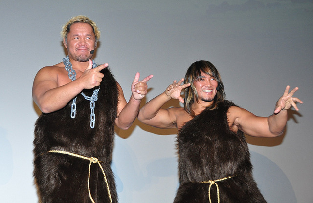 真壁刀義選手、棚橋弘至選手／『映画ドラえもん 新・のび太の日本誕生』初日舞台挨拶