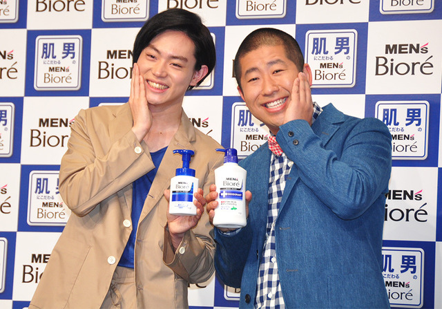 菅田将暉、澤部佑（ハライチ）／ビオレ“肌男”新CM発表会