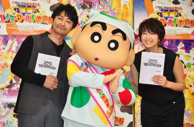 安田顕、吉瀬美智子／『映画クレヨンしんちゃん　爆睡！ ユメミーワールド大突撃』公開アフレコ