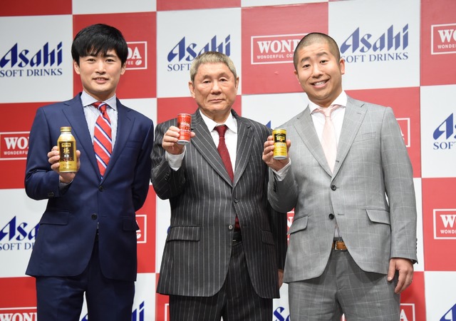 劇団ひとり、ビートたけし、澤部佑（ハライチ）／2016年WONDAブランド戦略発表会