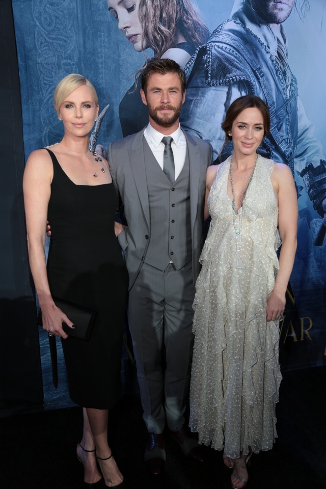シャーリーズ・セロン、クリス・ヘムズワース、エミリー・ブラント／『スノーホワイト／氷の王国』LAプレミア