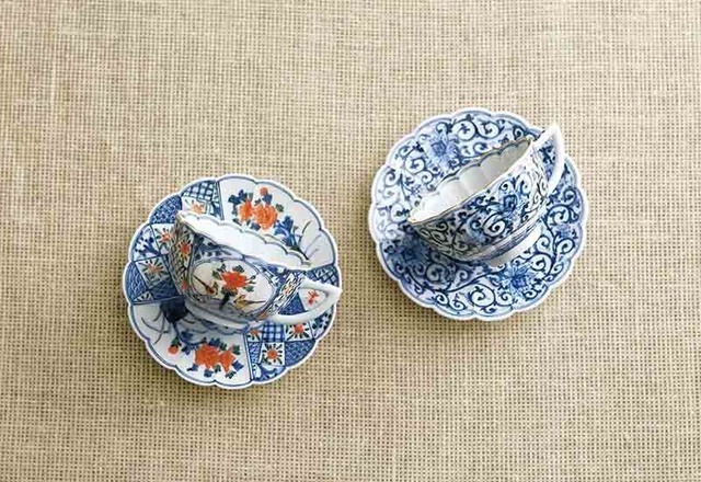 「妙泉陶房 山本長左」の九谷焼コーヒー碗皿