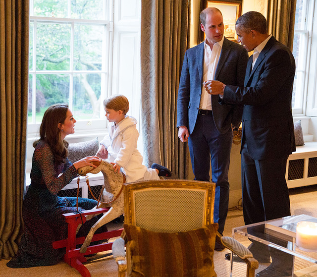 英ウィリアム王子＆オバマ大統領＆ジョージ王子＆キャサリン妃-(C)Getty Images