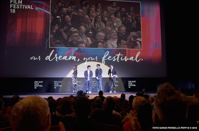 『モヒカン故郷に帰る』ウディネ・ファーイースト映画祭・ヨーロッパ・プレミア上映にて　(C)2016「モヒカン故郷に帰る」製作委員会