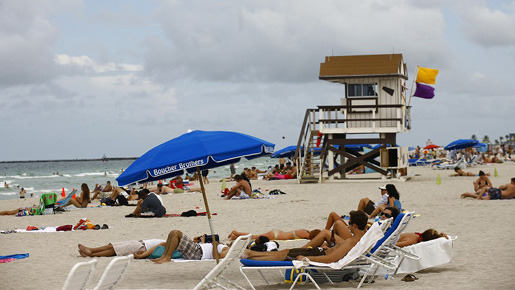 「これぞマイアミ！」な美しいマイアミビーチも、もちろん背景のひとつ。