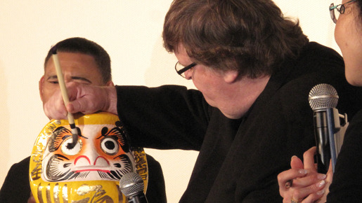 マイケル・ムーア監督舞台挨拶　photo：Yoko Saito