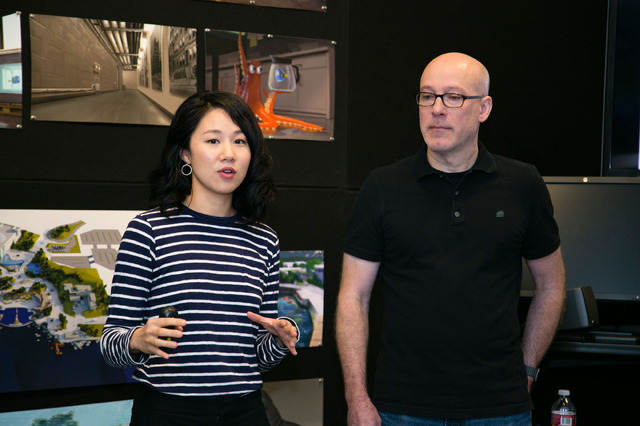 『ファインディング・ドリー』でセット・アートディレクターを務めたドン・シャンクとシェーディング・リードを担当したロナ・リュー／撮影：Kaori Suzuki