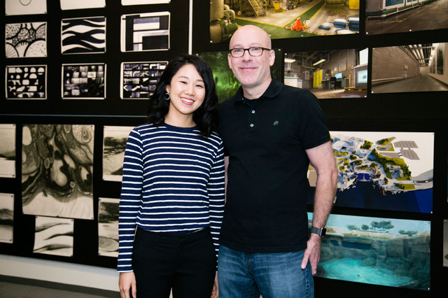 『ファインディング・ドリー』でセット・アートディレクターを務めたドン・シャンクとシェーディング・リードを担当したロナ・リュー／撮影：Kaori Suzuki